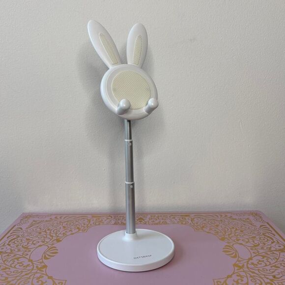 Bunny Phone Stand Display White Bunny Ears Desk Setup Computer Streamer Gamer - Picture 1 of 6